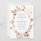 Rustikale Herbstblumenzeremonie Einladung (Vorderseite)