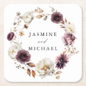 Rustikale Herbstblumenzeremonie Rechteckiger Pappuntersetzer (Vorderseite)