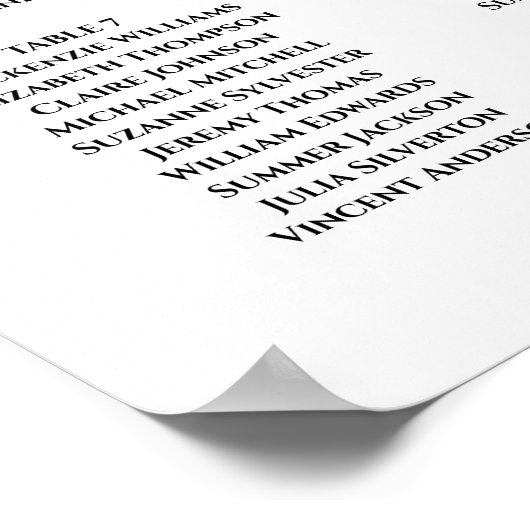 Rustikale Herbstblüte 9 Tabelle Hochzeitskarte Poster (Ecke)