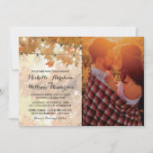 Rustikale Herbstblüte Foto Hochzeit Einladung (Vorderseite)