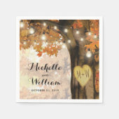 Rustikale Herbstblüte Twinkle Lights Hochzeit Serviette (Vorderseite)