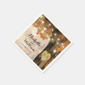 Rustikale Herbstblüte Twinkle Lights Hochzeit Serviette (Ecke)