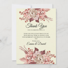 Rustikale Herbstblüten Cremes Hintergrund Wasserfa Dankeskarte