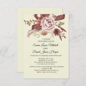 Rustikale Herbstblüten Cremes Hintergrund Wasserfa Einladung (Vorne/Hinten)