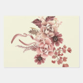 Rustikale Herbstblüten Cremes Hintergrund Wasserfa Geschenkpapier Set (Vorderseite 2)