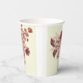 Rustikale Herbstblüten Cremes Hintergrund Wasserfa Pappbecher (Rechts)