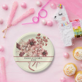 Rustikale Herbstblüten Cremes Hintergrund Wasserfa Pappteller (Party)