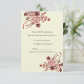 Rustikale Herbstblüten Cremes Hintergrund Wasserfa RSVP Karte (Stehend Vorderseite)