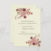 Rustikale Herbstblüten Cremes Hintergrund Wasserfa RSVP Karte (Vorne/Hinten)