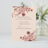 Rustikale Herbstblüten Wasserfarben, hellbeige RSVP Karte (Stehend Vorderseite)