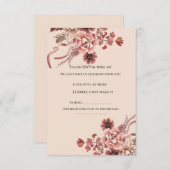 Rustikale Herbstblüten Wasserfarben, hellbeige RSVP Karte (Vorne/Hinten)