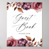 Rustikale Herbstblütenbuchsignatur Poster (Vorne)