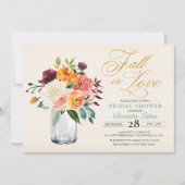 Rustikale Herbstblütendusche Einladung (Vorderseite)