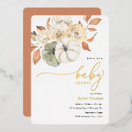 Rustikale Herbstblütendusche Folieneinladung