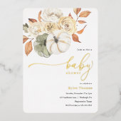 Rustikale Herbstblütendusche Folieneinladung (Vorderseite)