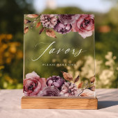 Rustikale Herbstblütenfavoriten Gastgeschenke Hoch Acrylschild