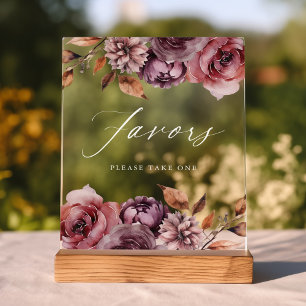 Rustikale Herbstblütenfavoriten Gastgeschenke Hoch Acrylschild