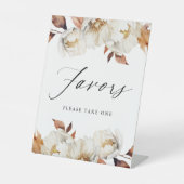 Rustikale Herbstblütenfavoriten Gastgeschenke Hoch Sockelschild (Vorderseite)