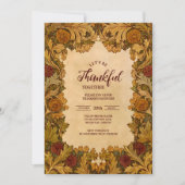 Rustikale Herbstblütenfeier Erntedank Einladung (Vorderseite)