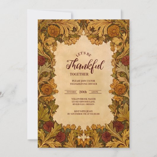 Rustikale Herbstblütenfeier Erntedank Einladung (Vorderseite)
