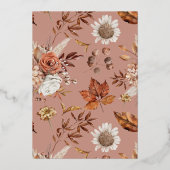 rustikale Herbstblütenfolie Einladung (Rückseite)