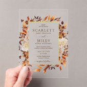 Rustikale Herbstblütenhochzeit akryllisch in Acryleinladungen (Insitu (Handheld))