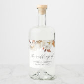 Rustikale Herbstblütenhochzeit Alkoholflaschenetikett (Vorderseite)