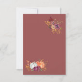 Rustikale Herbstblütenhochzeit Dankeskarte (Rückseite)