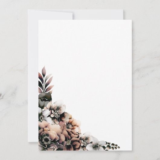 Rustikale Herbstblütenhochzeit Einladung (Rückseite)