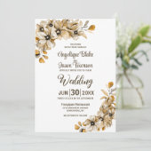 Rustikale Herbstblütenhochzeit Einladung (Stehend Vorderseite)