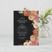 Rustikale Herbstblütenhochzeit Einladung (Stehend Vorderseite)