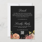 Rustikale Herbstblütenhochzeit Einladung (Rückseite)