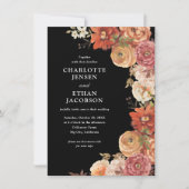 Rustikale Herbstblütenhochzeit Einladung (Vorderseite)