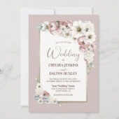 Rustikale Herbstblütenhochzeit Einladung (Vorderseite)