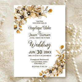 Rustikale Herbstblütenhochzeit Einladung