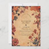 Rustikale Herbstblütenhochzeit Einladung (Vorderseite)