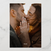 Rustikale Herbstblütenhochzeit Foto Folieneinladung (Rückseite)