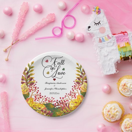 Rustikale Herbstblütenhochzeit in Liebe Pappteller (Party)