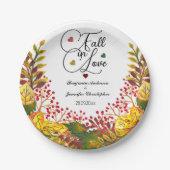 Rustikale Herbstblütenhochzeit in Liebe Pappteller (Vorderseite)