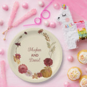 Rustikale Herbstblütenhochzeit Pappteller (Party)