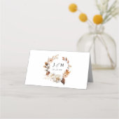 Rustikale Herbstblütenhochzeit Platzkarte (Rückseite)