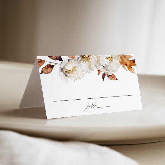 Rustikale Herbstblütenhochzeit Platzkarte