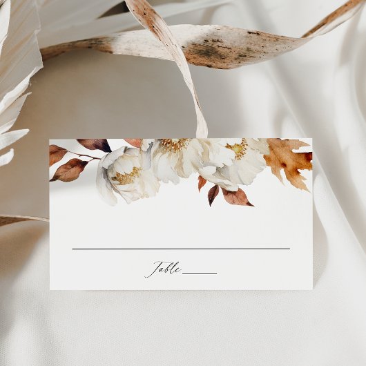 Rustikale Herbstblütenhochzeit Platzkarte