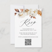 Rustikale Herbstblütenhochzeit QR-Code RSVP Karte (Vorderseite)