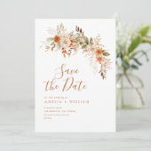 rustikale Herbstblütenhochzeit retten das Datum Save The Date (Stehend Vorderseite)