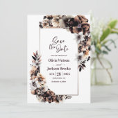 Rustikale Herbstblütenhochzeit rettet das Datum Save The Date (Stehend Vorderseite)