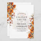 Rustikale Herbstblütenhochzeit rettet das Datum Save The Date (Vorne/Hinten)