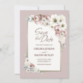 Rustikale Herbstblütenhochzeit rettet das Datum Save The Date (Vorderseite)