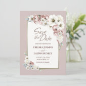 Rustikale Herbstblütenhochzeit rettet das Datum Save The Date (Stehend Vorderseite)