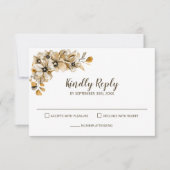 Rustikale Herbstblütenhochzeit RSVP Karte (Vorderseite)